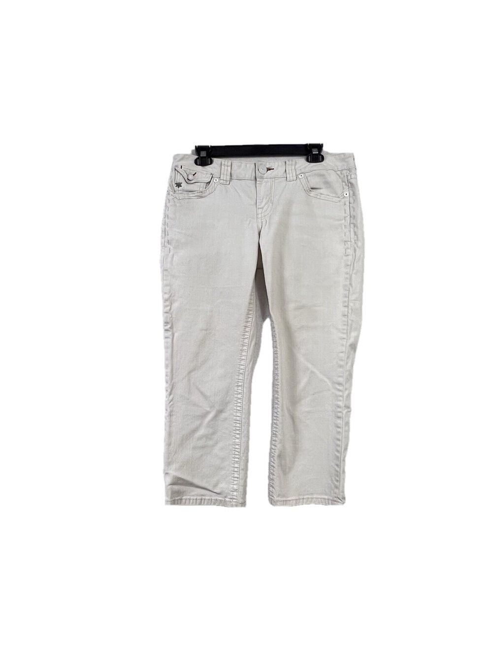 Mek DNM Jeans Womens 29 Jaisalmer Capri White Wash Straight Leg Low Rise
